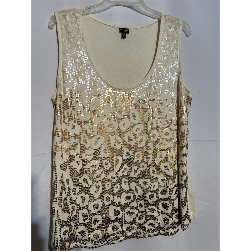 Rafaella Women's Scoop-Neck Metallic Sequin Tank Size 1X